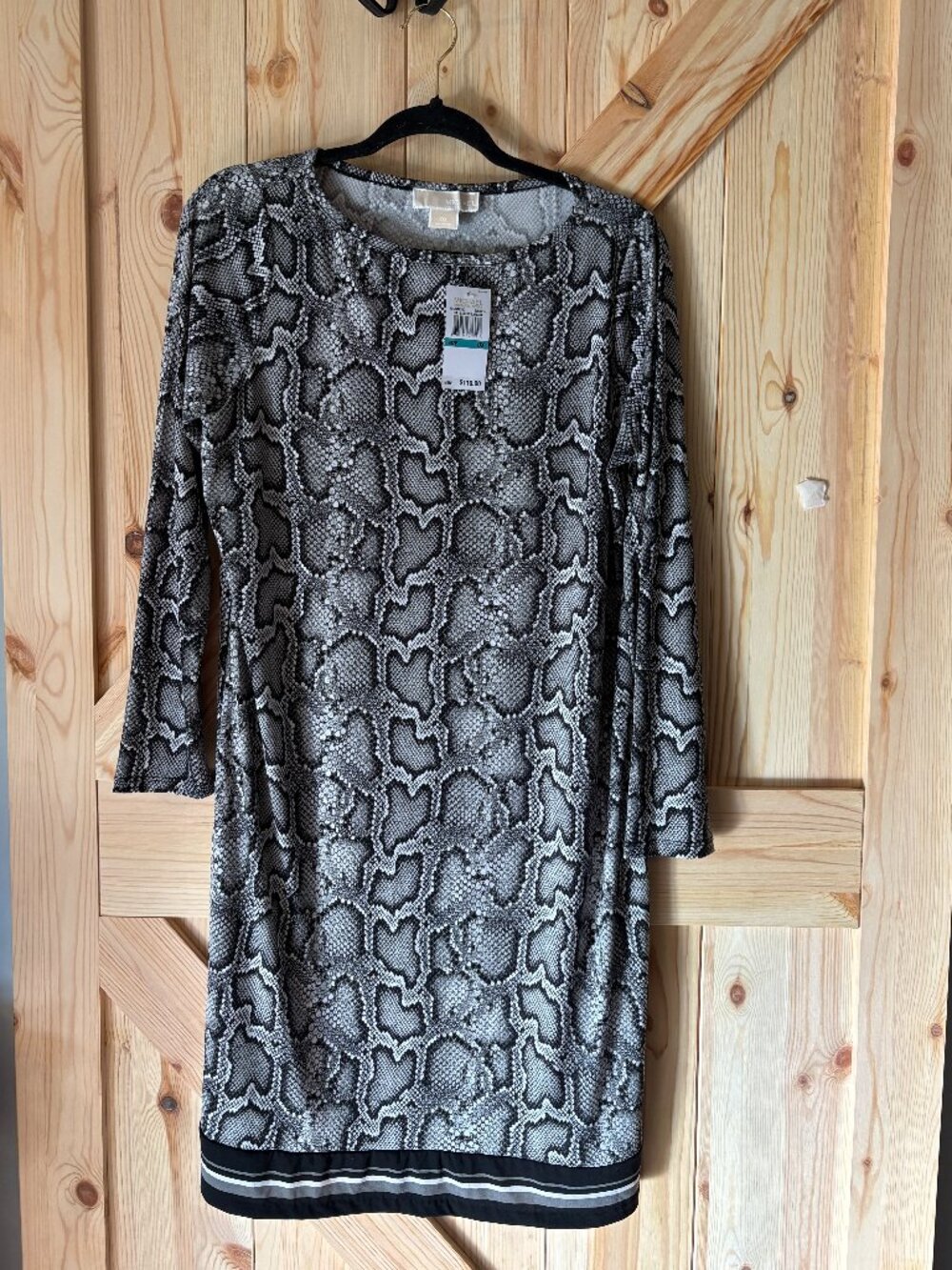 NWT Michael Kors 0X Snakeskin Print Dress Plus Size Shift Stretch $110 MSRP